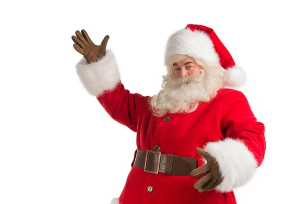 Santa claus gebaren zijn hand — Stockfoto