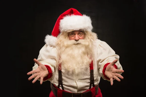 Retrato de Santa Claus expresando gesto y presentación — Foto de Stock