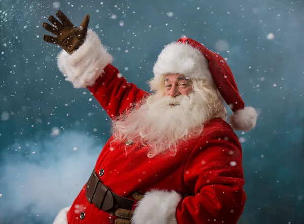 Santa claus välkomnande till Nordpolen — Stockfoto