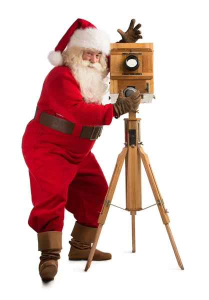 Santa claus nemen foto — Stockfoto