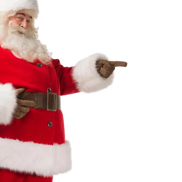 Weihnachtsmann gestikuliert mit der Hand — Stockfoto