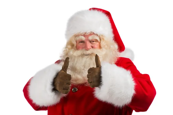 Weihnachtsmann steht auf weißem Hintergrund — Stockfoto