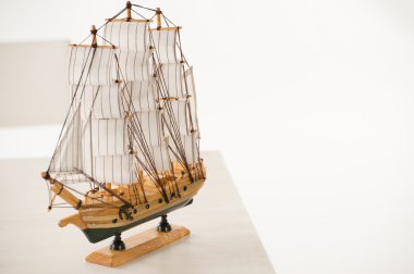 Wooden ship toy model clipart