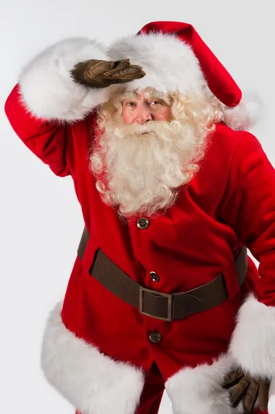 Santa claus staande geïsoleerd op witte achtergrond — Stockfoto