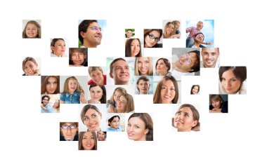Collection of different people portraits clipart