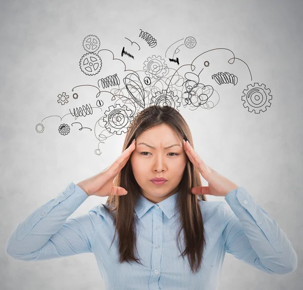 Concept of stress with businesswoman — Stock Photo, Image