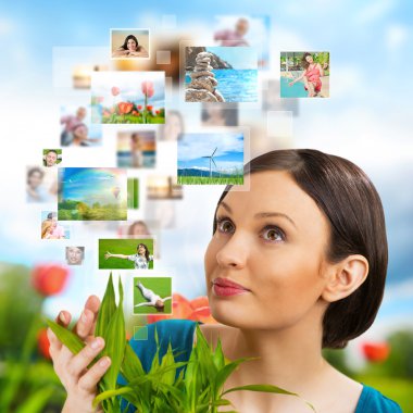 Fotoğraf ve video dosyalarının paylaşımı kadın