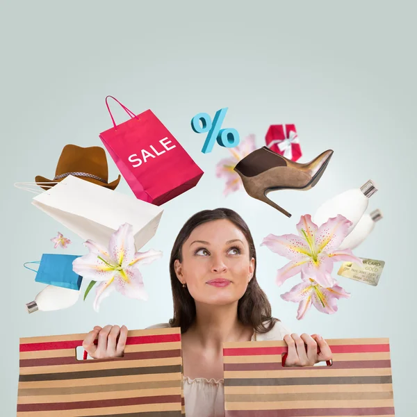 Kadın alışveriş kavramı — Stok fotoğraf