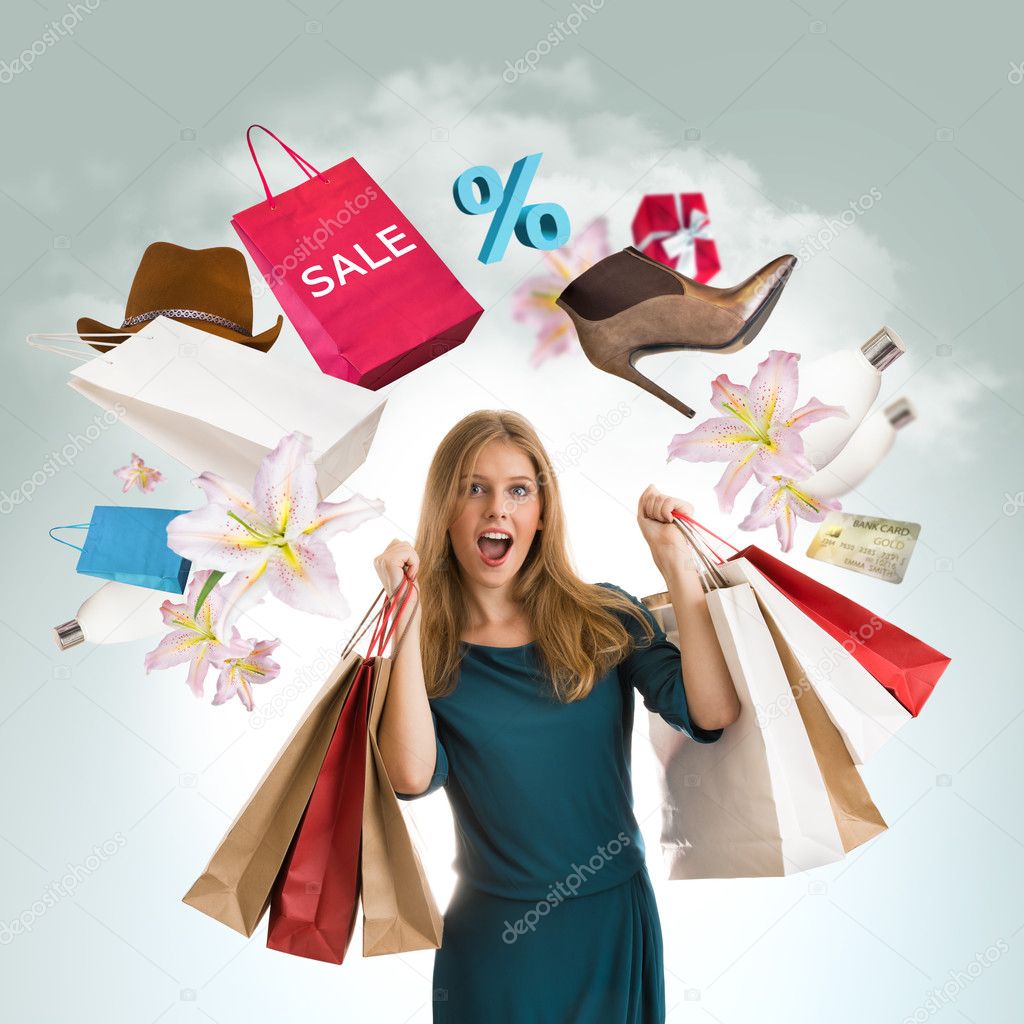 Woman shopping concept