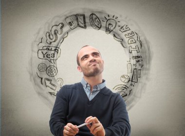 işadamı düşünme iş ikonları/simgeleri 