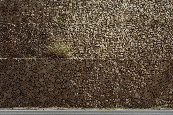 Steinmauer und Gras Hintergrund — Stockfoto