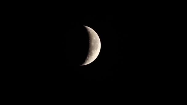 Luna creciente y Júpiter II (560mm ) — Vídeos de Stock