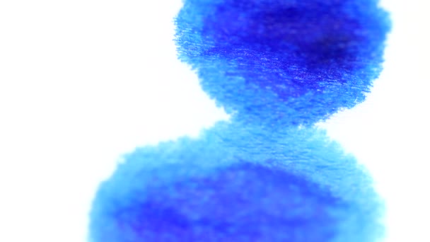 蓝色和黄色墨水滴 — 图库视频影像
