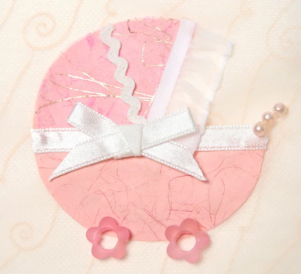 Decoratieve roze pram — Stockfoto