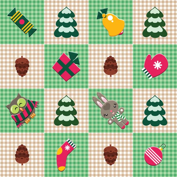 Checked christmas pattern. — Stock Vector