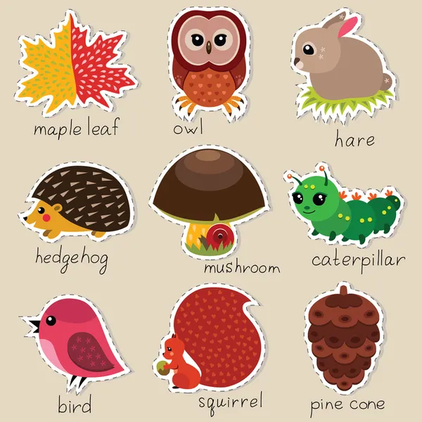 Orman çıkartmaları kümesi