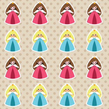 Polka Noktalı deseni prensesler ile