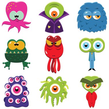 çizgi film canavarlar set