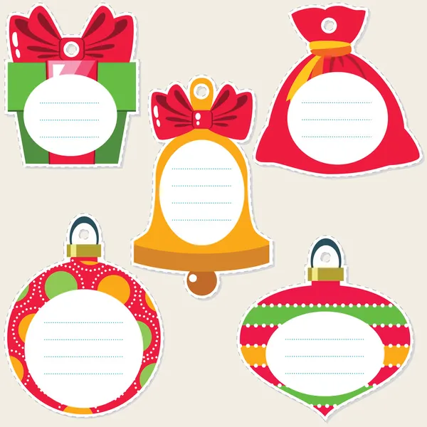 Christmas gift tags — Stock Vector