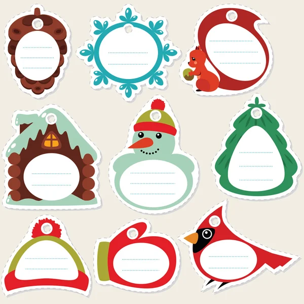 Winter gift tags — Stock Vector