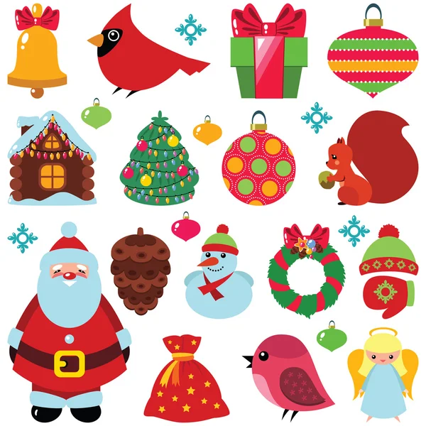 Funny christmas set — Stock Vector