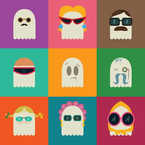 Fantasmas de moda — Vector de stock