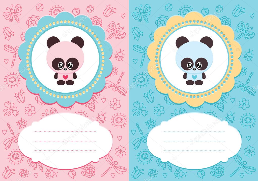 Baby cards with panda