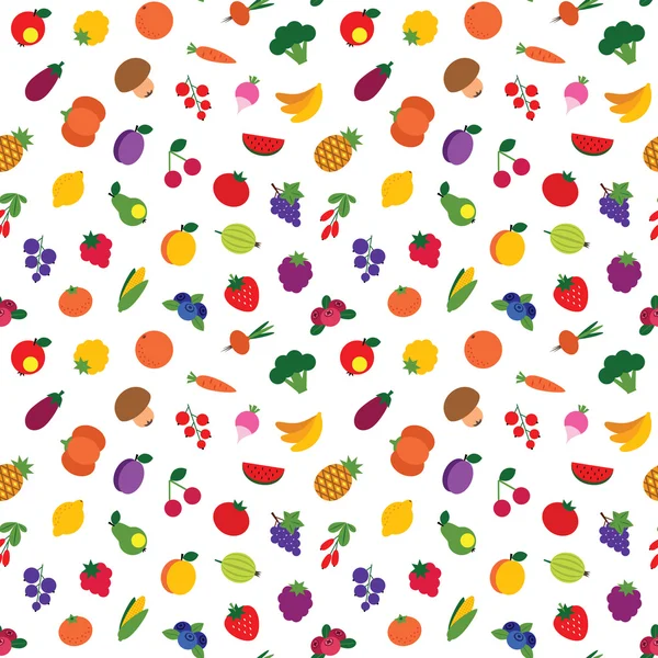 Groenten en fruit patroon — Stockvector