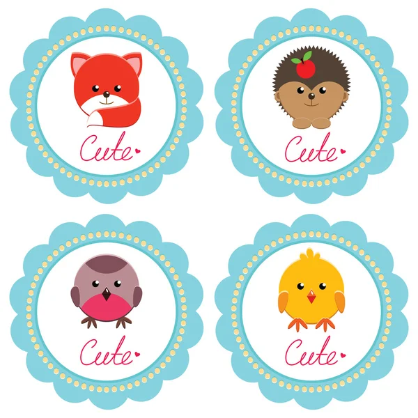 Lindas tarjetas de bebé — Vector de stock