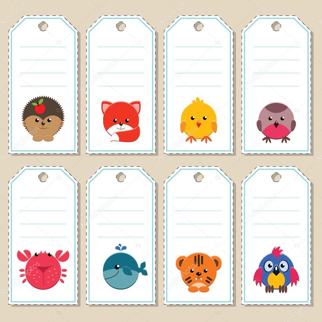 Animal gift tags Stock Vector by ©SlyBrowney 47940777