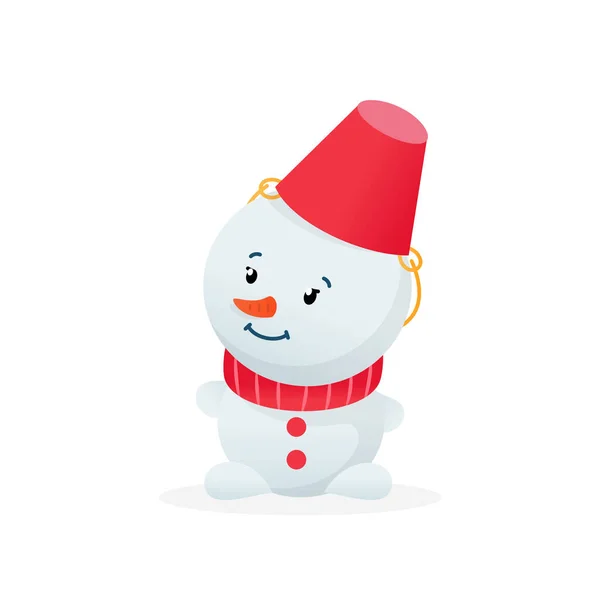 雪だるまのキャラクターアイコン 白い背景に隔離されたかわいい雪だるま漫画のキャラクター 冬の休日のイラスト ベクトル10 Eps — ストックベクタ
