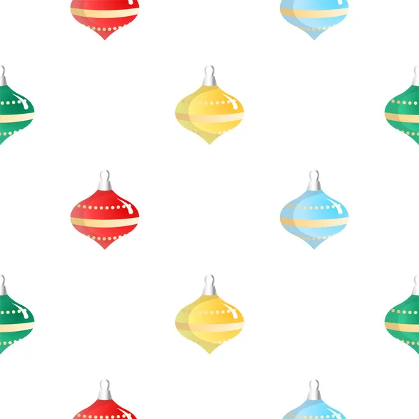 Vzor Zimních Prázdnin Vánoce Bezešvé Pozadí Světlé Barevné Vánoční Dekorace — Stockový vektor