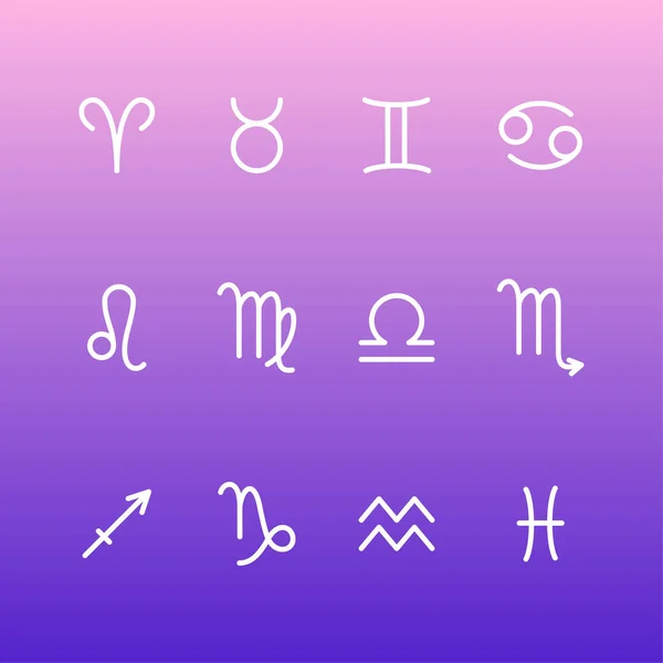 Les Signes Zodiaque Sont Prêts Collection Symboles Astrologiques Sur Fond — Image vectorielle