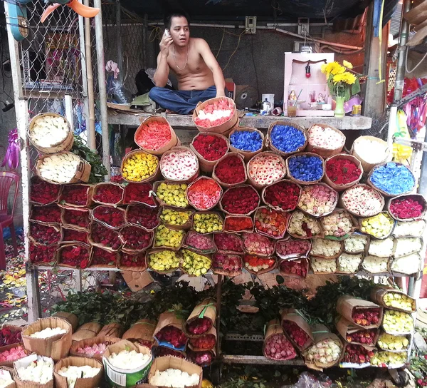 Vietnamesiska blomstermarknaden — Stockfoto