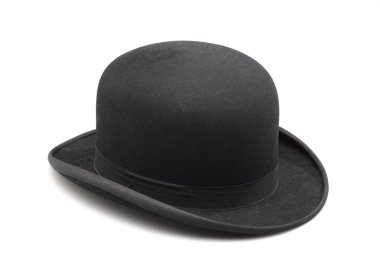 şık siyah melon şapka