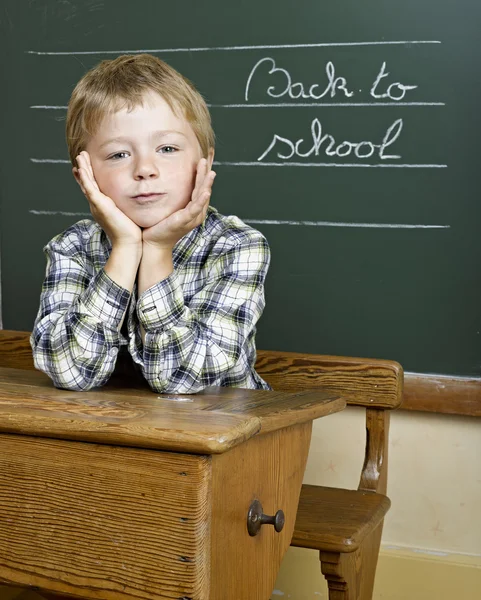 Portrait of lovely boy at school looking at camera — Stock Photo, Image