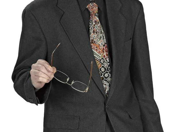 Άνθρωπος με κοστούμια με γυαλιά — Φωτογραφία Αρχείου