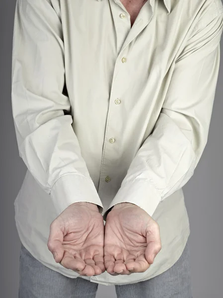 Muž ruce, jako by se držela něco — Stock fotografie