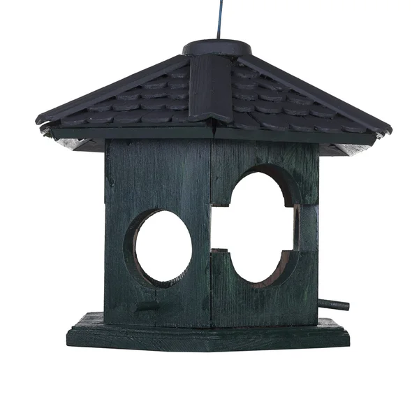 Drewniane birdhouse na białym tle nad białym. — Zdjęcie stockowe