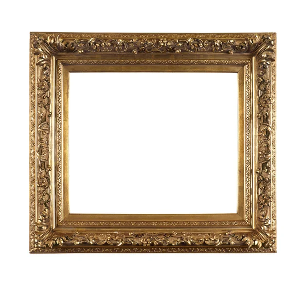 Alter goldener Rahmen auf weißem Hintergrund — Stockfoto