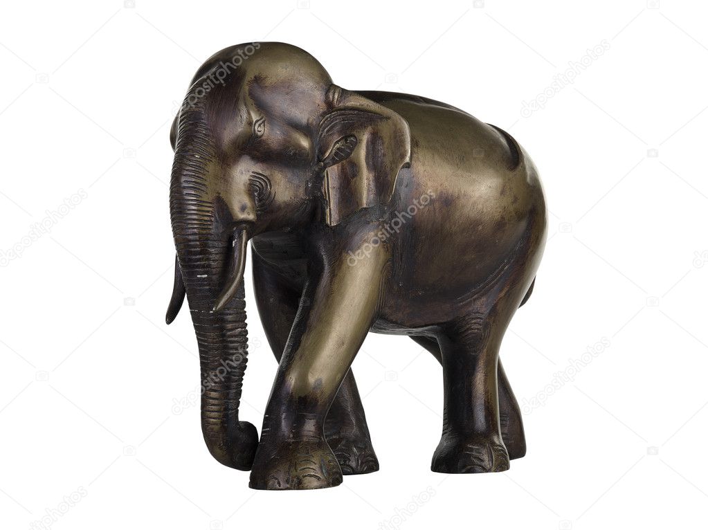 Isolated Buddhist Statuette of elephant (clipping path)