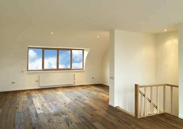 Modern interior with wooden floor — Stock Photo, Image