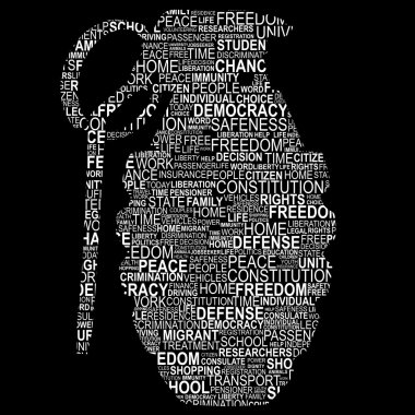 Grenade shape for human rights clipart