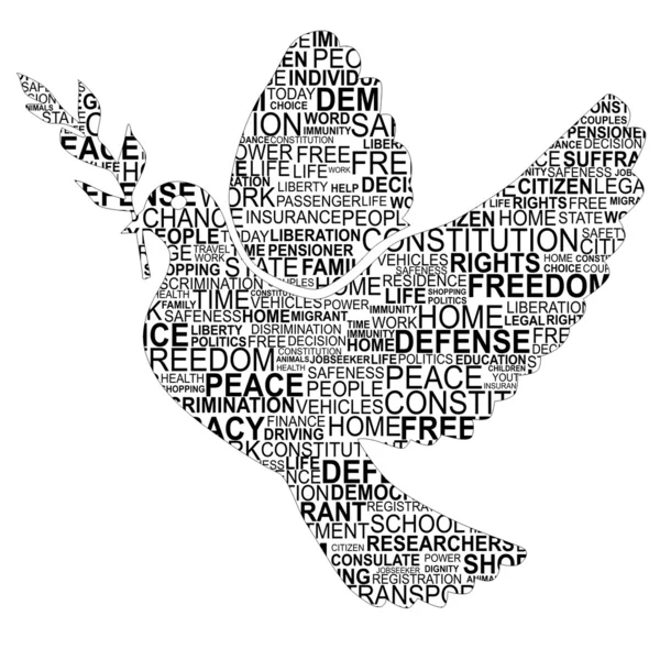 Dove shape for human rights — Stock Photo, Image