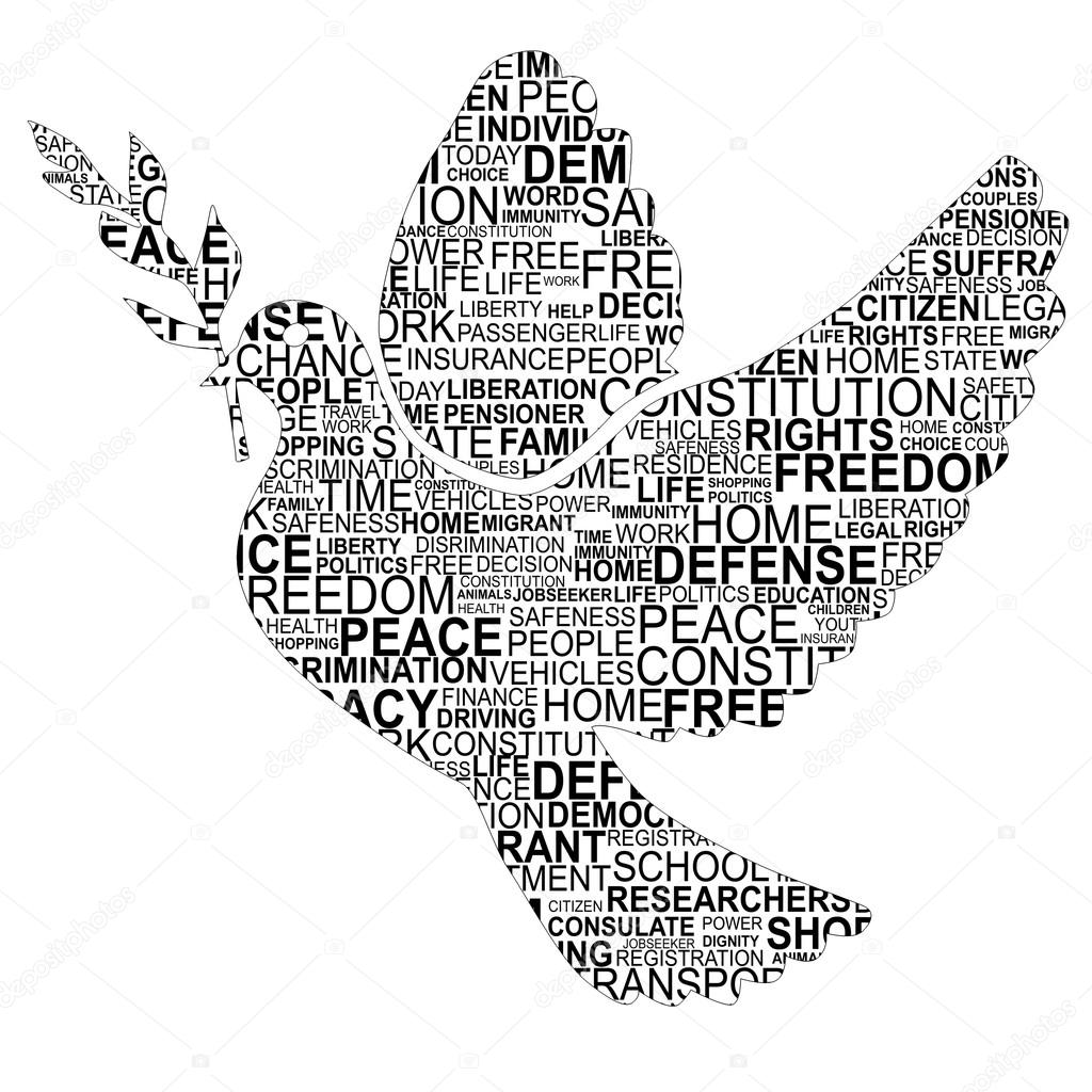 Dove shape for human rights