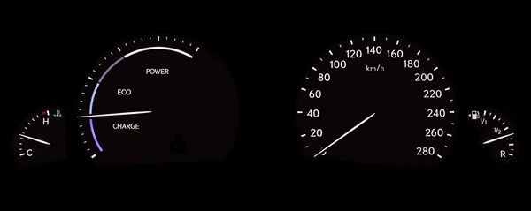 Hybride autodashboard — Stockfoto