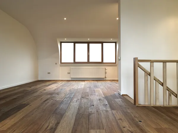 Modern interior with wooden floor — Stock Photo, Image