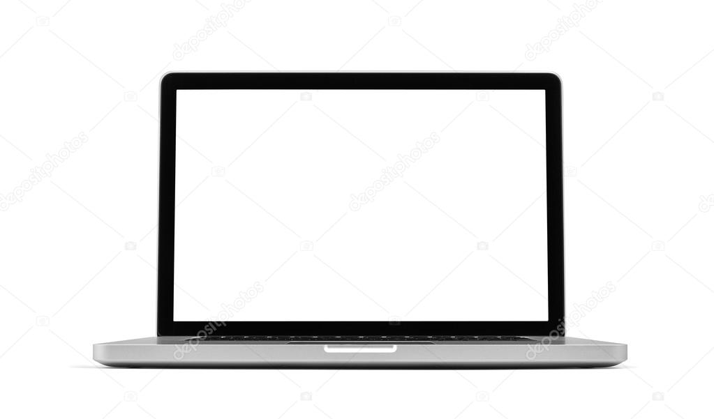 Laptop isolated on white, clipping path included