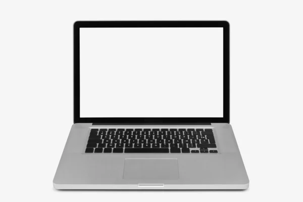 Laptop isolado no branco, recorte caminho incluído — Fotografia de Stock