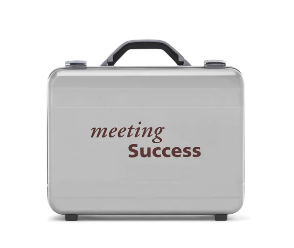 Meeting success on alu case — Stock Photo, Image